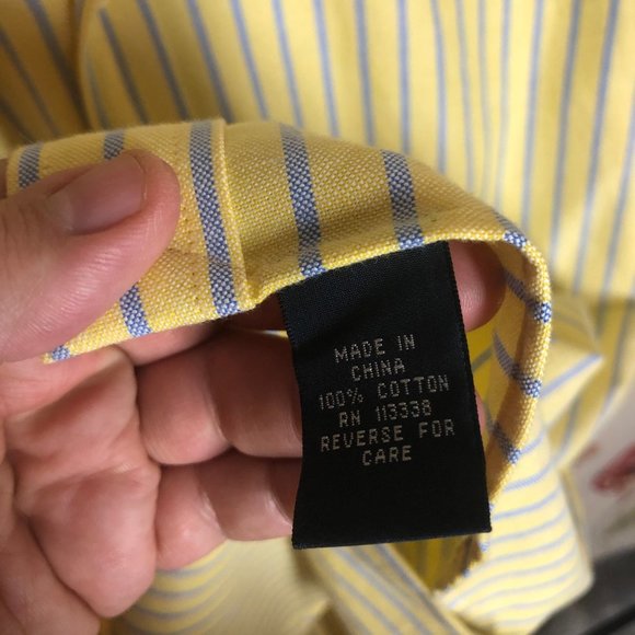 Ralph Lauren Stripped Shirt Yellow 16 - Picture 5 of 5